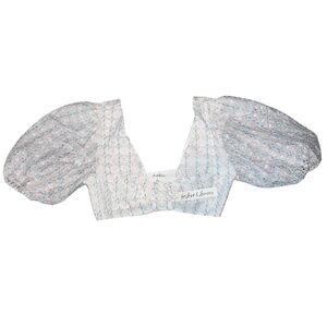 NWT For Love And Lemons Puff Sleeve Embroidered Crop Top